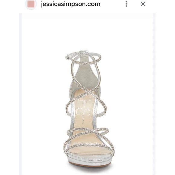 Jessica Simpson Jaeya High Heel Sandals In Platinum Size 9M - Picture 1 of 8